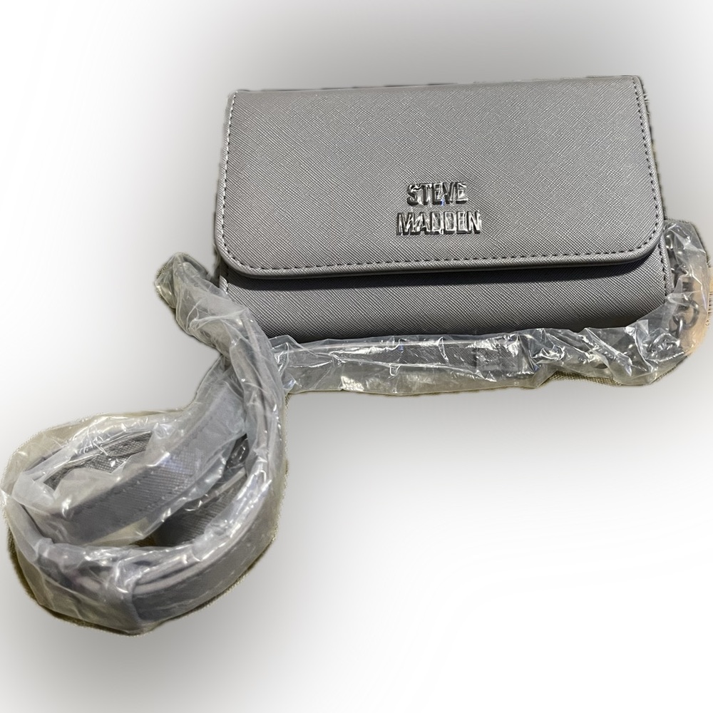 STEVE MADDEN BLYNN Crossbody Bag GRAY NWT